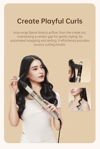 Image of Dreame AirStyle, 5-in-1 Hair Drying & Styling System for Curling, Smoothing, and Volumizing, 1200 Watts, Gold