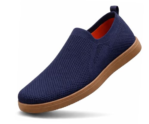 Image of Kraasa Men's Casual Slip-On Loafers | Soft Knitted Upper Breathable Flex Upper | Lightweight Comfort Shoes | TPR Sole