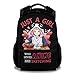 PoshWrap Anime School Backpack for Girls - 16 Inches Black Backpacks for Kids - Lightweight Aesthetic Bookbag for Middle School