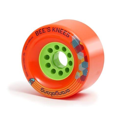 Orangatang Bee's Knees 90 mm 80a Longboard-Rollen für reibungsloses Pendeln, Urban Cruising, DIY Elektro-Skateboards, Eboards (80a Orange, 4 Stück)