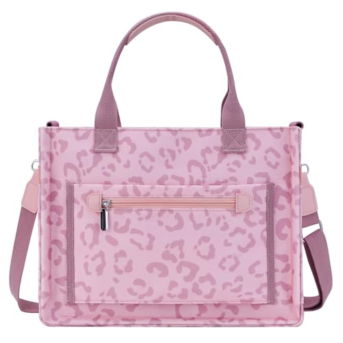 Image of FIORETTO Womens Canvas Tote Bag Purse with Individual Compartment, Zipper Top, Reinforced Bottom & Luggage Sleeve