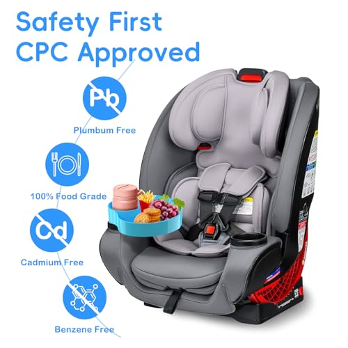 Image of [2 Packs Blue & Pink] Kids Car Seat Tray, Travel Tray with Cup Holder for Toddler Baby, Kids Car Seat Food Snack Organizer for Road Trip, Stroller snack Organizer Travel Must Haves Toddler Must Haves