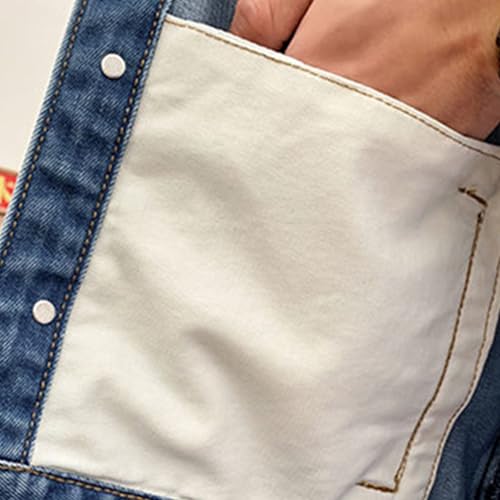 JEKE-DG Men's Ripped Distressed Casual Denim Vest Loose Fit Sleeveless Jean Vest Button Down Fashion Trucker Jean Vests2