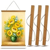 VZXZXE 3 Stück Magnetische Posterleiste 31cm, Holz Posterschiene A3 30x40cm Bilderrahmen – Magnetisch Poster Aufhänger für Poster, Fotos, Drucke und Kunstwerke
