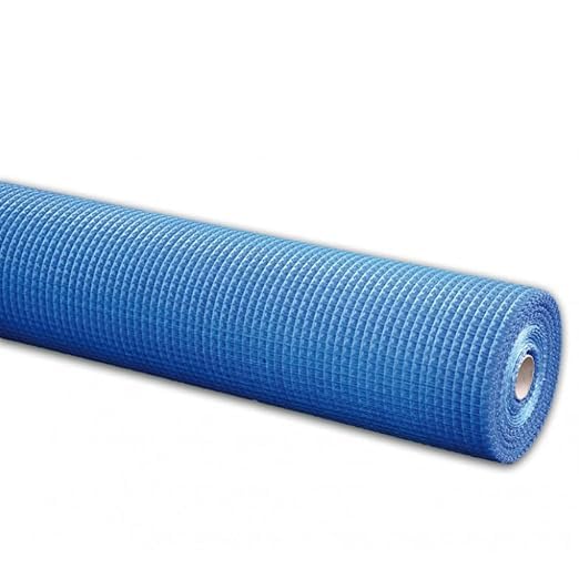 Suinga Malla de Fibra de Vidrio 90 g/m² 1×50 m – Refuerzo para Mortero y Revoco Antifisuras, azul