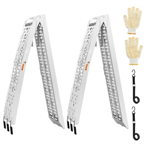 7.5 FT Aluminum Folding Loading Ramps, 3000lb Capacity Truck Ramps for ATV/UTV, Motorcycle, Lawn...