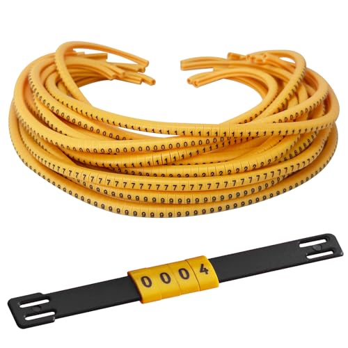 Kabelkennzeichnung, 0-9 Nummer Kabelmarkierung, Digitaler Röhrendraht Kunststoff Drahtkabelmarkierung Clip, Kabelmarkierungsrohr zum Kabel Nummerierung (2000Pcs 1.5mm²)