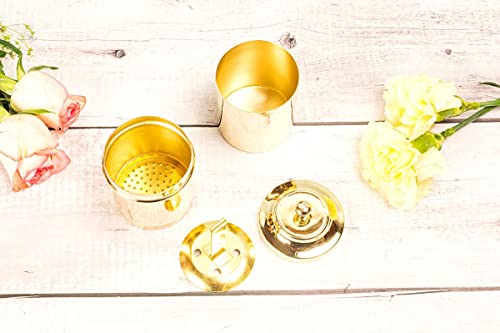 Image of AD ARTS Premium Glossy Brass Filter Coffee Set | Traditional Filter Coffee Maker | Indian Drip Style | 100ml Cofee Brew Set