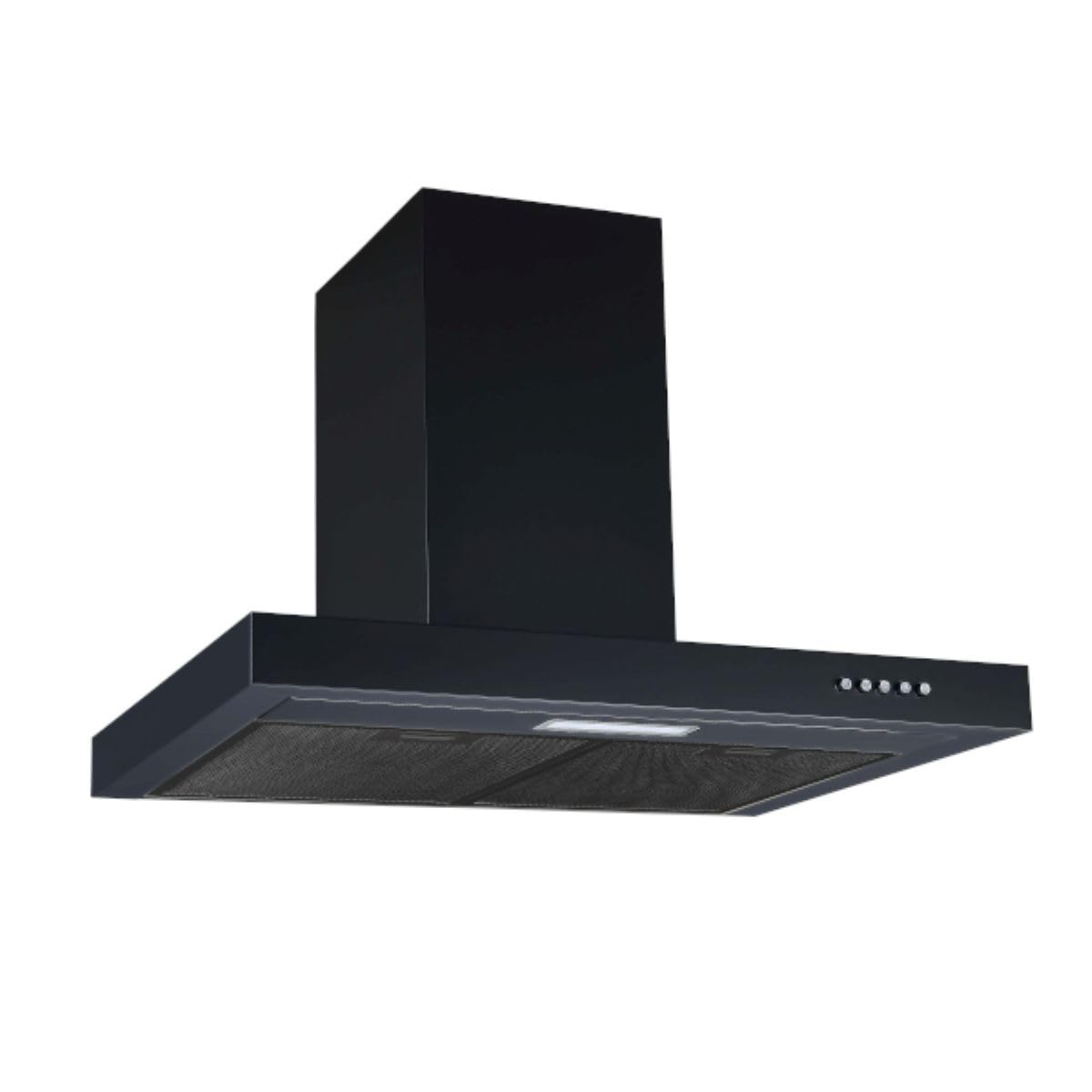 Klarstein Noir - Retro afzuigkap, afzuigkap, roestvrij staal, 60 cm, 430 m³ / h afvoerluchtafvoer, drie vermogensniveaus, afvoerluchtregeling, recirculatie mogelijk, matzwart