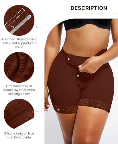 Image of SHAPELLX Butt Lifting Shapewear Tummy Control No Padding Faja Shorts | Mid Waisted Shaper, Natural Butt Lift Without Pads, 4-Bone Anti-Roll, Silicone Leg Grips, Tummy & Hip Control