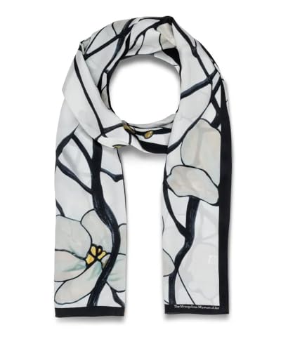 Metropolitan Museum of Art, Louis C. Tiffany White Magnolia Oblong Silk Scarf