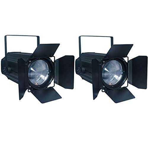 Boulder Fresnel LED 200W 2in1 Warm White +Cool White Light with auto Zoom, Stage Light for Theater, Church, Wedding, Event, etc (2PCS)