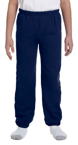 Fashion Gildan 18200B Youth Fleece Pants Navy Small