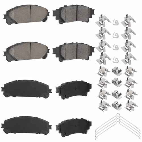 8PCS Rear and Front Ceramic Brake Pads Compatible with Toyota Sienna 2011-2020 for Lexus RX450h/RX350 2010-2015 for Highlander 2014-2019
