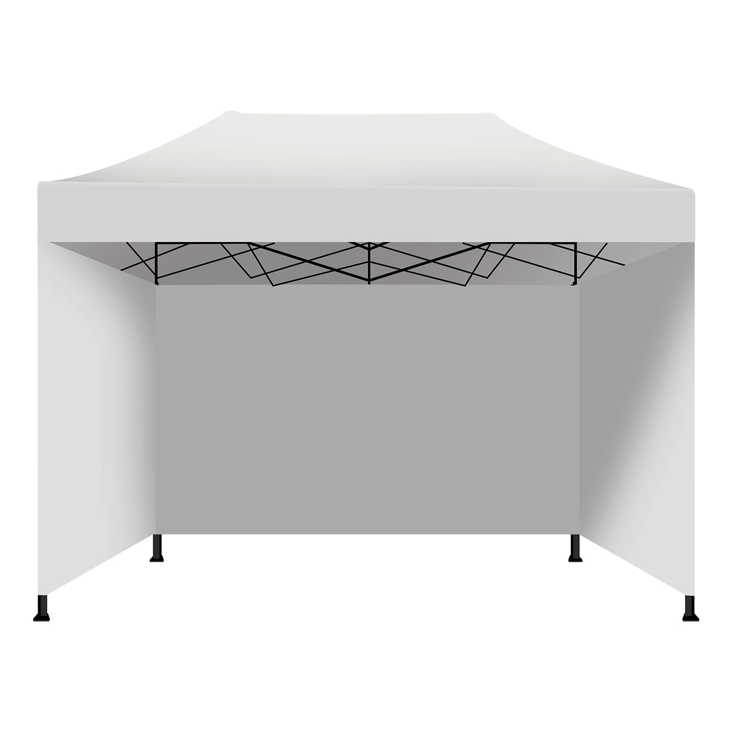 Taman - Gazebo da giardino 3X4,5 Impermeabile con teli laterali tendone pieghevole per fiere e mercati (Bianco)