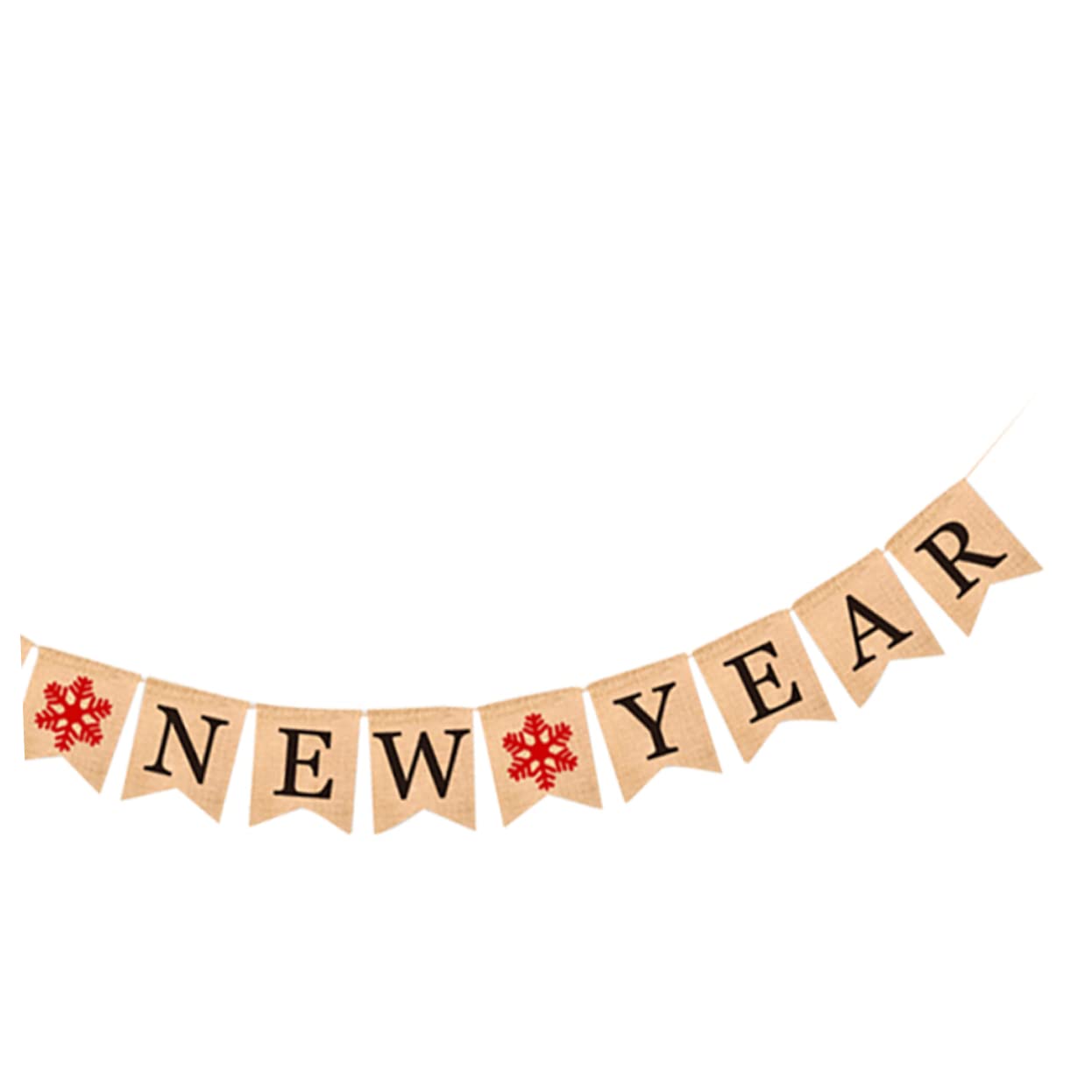 MAGICLULU 3 Pz striscione di felice anno striscione appeso in juta arredamento retrò happy new year buon anno ghirlanda bandiera della tela da imballaggio dell'annata stamina festiva