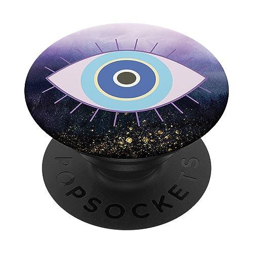 Abalorio de protección griega contra el mal de ojo morado PopSockets PopGrip Intercambiable