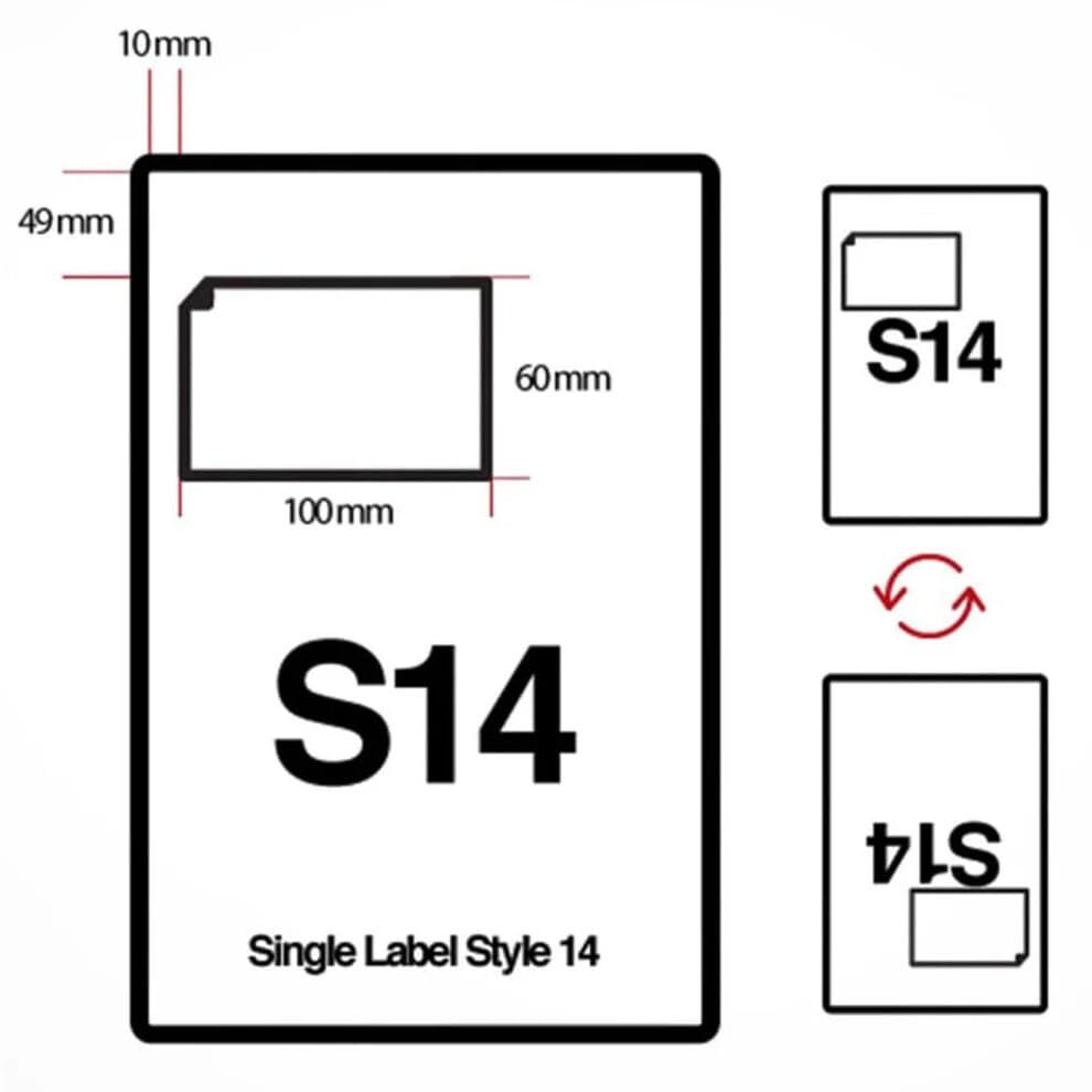 S14 A4 Integrated Address Labels โ 1000 Sheets for Ebay, Amazon, Royal Mail Click & Drop โ 90gsm Laser Paper, 100x60mm Fast Peel, Invoice & Shipping Label Combined, Inkjet & Laser Compatible (2000)