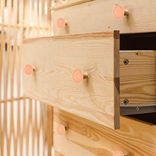 Jiabeius Dresser Knobs 12 Pack, Round Wood Knobs With Screws Unfinished Knobs For Dresser Drawers Furniture Drawer Knobs Pull Handles (38Mm Diameter,20Mm Height) #TOP4