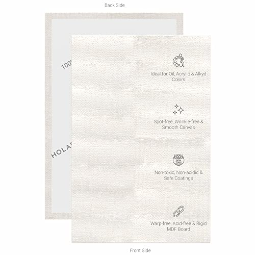 Image of Scholar Art Hobby Series 04 Oz (230 GSM) 100% Cotton Canvas Panel Board for Painting (White Blank Canvas Boards for Acrylic Paint, Oil Paint, Wet & Dry Media) | 04 inchx06 inch (10x15 cm), Pack of 12