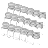 FUNOMOCYA 48 Piezas Frascos Transparentes de Vidrio con Tapa de Aluminio Pequeños Tarros Vacíos con Sellado Hermético para Medicina Aceites Esenciales y Aromaterapia Botes Redondos para