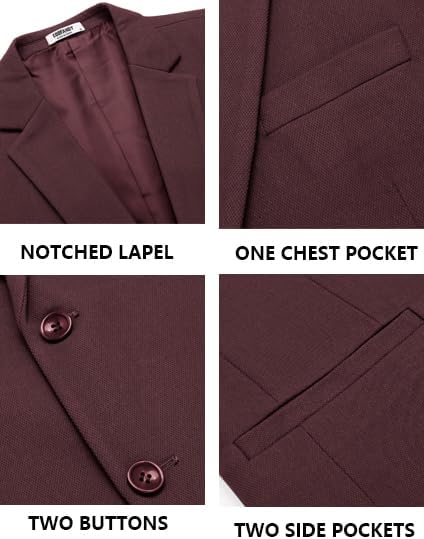 COOFANDY Men's Casual Blazer Slim Fit Sport Coats Two Button Knit Textured Suit Jacket - Image 6