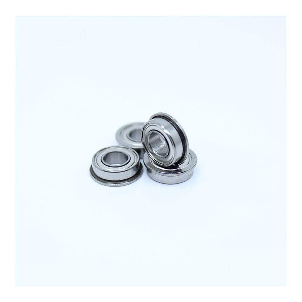 SUOFEILAIMU SMF74ZZ Flange Bearing 10PCS Double Shielded Stainless Steel Flanged Ball Bearings SMF74-2Z MF74 Deep Groove Ball Bearing 4x7x2.5 mm