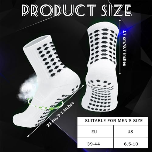 Elfcool Soccer Socks with Grip, 4/6 Pairs Non-Slip Pads Athletic Grip Soccer Socks for Men Women2