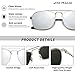 JIM HALO Retro Square Aviator Sunglasses Premium Glass Lens Flat Metal Eyewear Men Women (Silver/Mirror Silver)