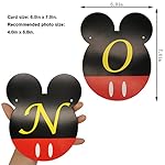 CHuangQi Mickey Themed Birthday Party Photo Banner & “ONE” High Chair Banner, NB to 12 Month Photo Banner, 1st Birthday Supplies, Baby Shower Decoration - Image 2