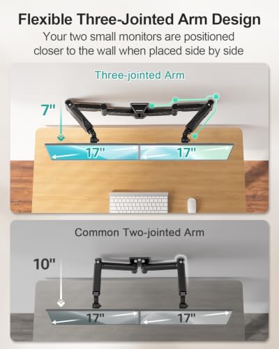 Image of MOUNT PRO Long Arm Dual Monitor Wall Mount for Max 32 inch Screens, Max 17.6lbs