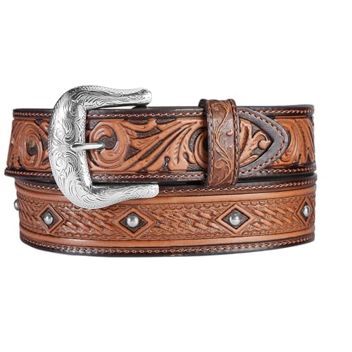 Dark Brown Western Diamond Drifter Belt by Brighton