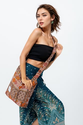 Image of Hobo Crossbody Bag for Women - Large Cotton Tote Shoulder Purse | Adjustable Strap