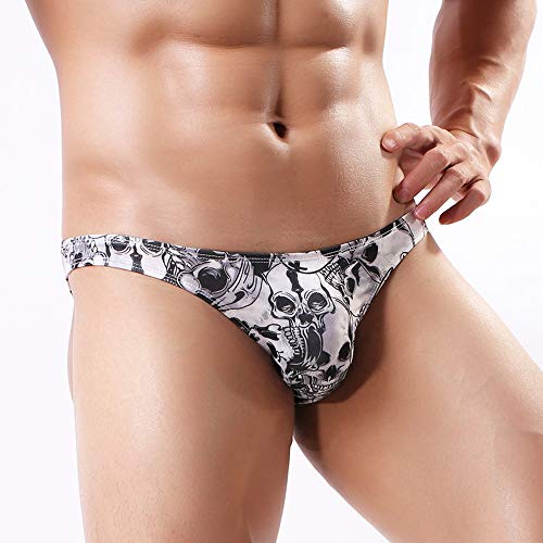 Swbreety Men's Mini Bikini Briefs Low Rise Sexy Skull Print Underwear Thongs2