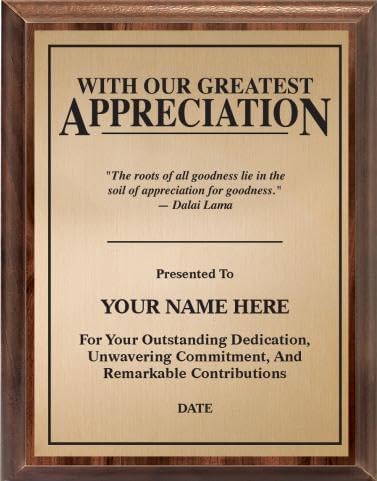 Crown Awards Making The Difference Motivational Plaque, 7x9 Custom Engraved Recognition Award