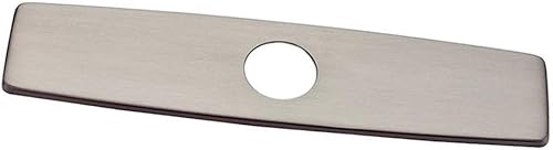 Wovier Placa para grifo, placa de cubierta de orificio de fregadero de níquel cepillado, placa rectangular de 10 pulgadas de acero inoxidable 304