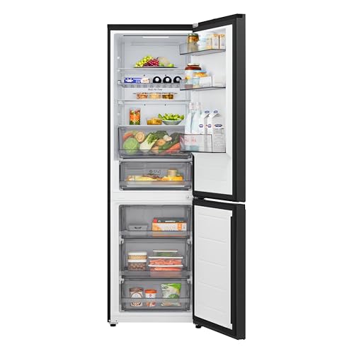 LG Electronics GBBS312BEV Kühl-Gefrier-Kombination, leise (33dB), 333L, 186 cm hoch, Energieklasse B, Abtauautomatik, Schnellgefrierfunktion, freistehend, Energieklasse B.