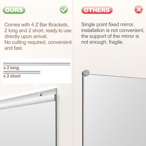 Hasipu Ganzkörperspiegel 210x100cm, Spiegel Fitnessraum groß, Wandspiegel Spiegel Tanzspiegel, Gehärtetes Glas Rahmenlose Spiegel für Garage, Fitnessstudio, Zuhause Yoga – Bild 6