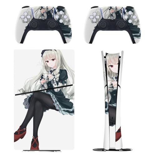 PS5 Slim �p �X�L���V�[�� �����A�j���� SHIROBAKO ���}���d�q �{�̂ƃQ�[���R���g���[���[�ɑΉ�����X�e�b�J�[ �y�����݌v �f�W�^���E�G�f�B�V������p�z ���^�X�L�� �{�̕ی� �X���� �A�N�Z�T���[ �w��/��/����/�ق���h�~ ��G��/�U