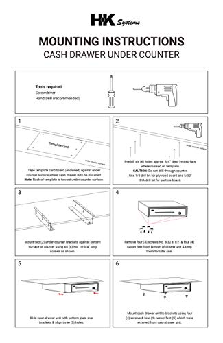 HK SYSTEMS Under Counter Mounting Metal Bracket for 13" and 16" Cash Drawer  - Thumbnail 4