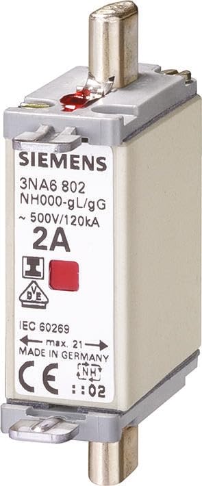 Fusible NH00 10A Siemens 500V avec indicateur central de fusion type NH-150