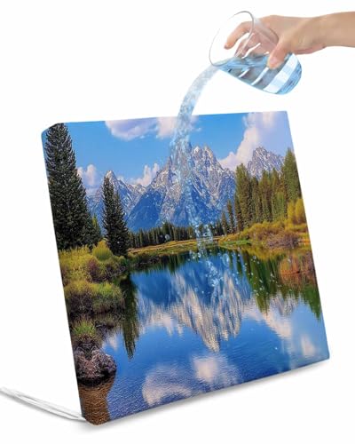 Hokiten Blue Mountain Outdoor Cushion Chair Cover Set of 4 - Waterproof Couch Seat Covers, Green Forest Modern Art Pastoral Patio Furniture Protector Cushions Slipcovers for Sofa/RV, 22