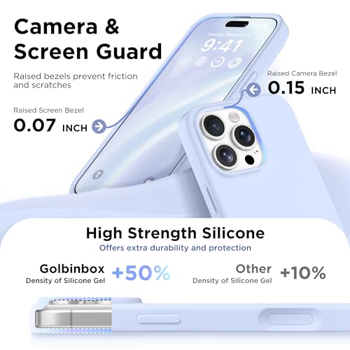 Image of GolbinBox Magnetic for iPhone 16 Pro Max Case, Silicone Cover, Cyan Purple