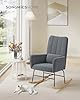 SONGMICS HOME Silla Mecedora, con Reposabrazos, Reclinable, Cubierta de Vellón, Marco de Acero, Patas de Madera de Caucho, Carga de 160 kg, para Dormitorio, Salón, Gris Pizarra LYY500G01 #1