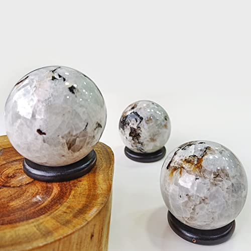 Image of Shubhanjali Feng Shui Rainbow Moonstone Crystal Ball for Vastu 150-200 Gm Natural Moonstone Stone Ball for Reiki Healing Crystal Healing Energy Positive Energy