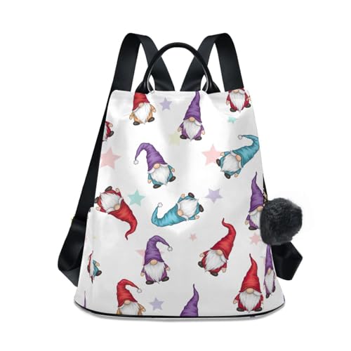 Sac à dos blanc pour femme avec breloque pompon tendance