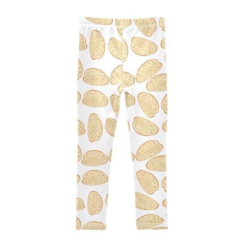 Bakery Bread Baked Goods Food Girls Leggings,Workout Leggings for Girls Toddler Athletic Leggings Size for 3-10T2