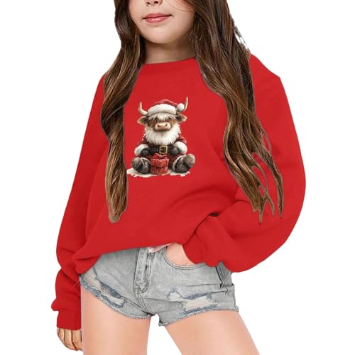 Gemütlicher Winterpullover für Kinder mit niedlichem Kuh-Design...