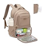 GOLF SUPAGS Sac a Dos Isotherme, Sac à Dos Ordinateur 16 Pouces, Sac à Dos Déjeuner avec Compartiment Isotherme, pour Camping Voyage Collège Travail (Champagne)