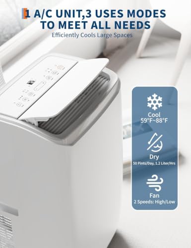 Image of Garvee 12000Btu Portable Air Conditioners Cool /Dry /Fan for 550 Sq.Ft